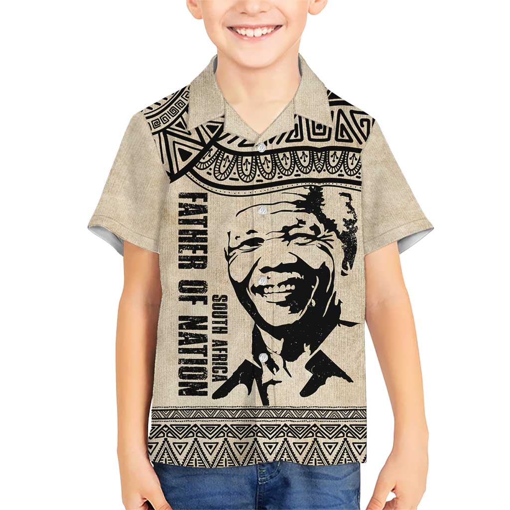 South Africa Nelson Mandela - Father Of Nation Kid Hawaiian Shirt Vintage African Pattern