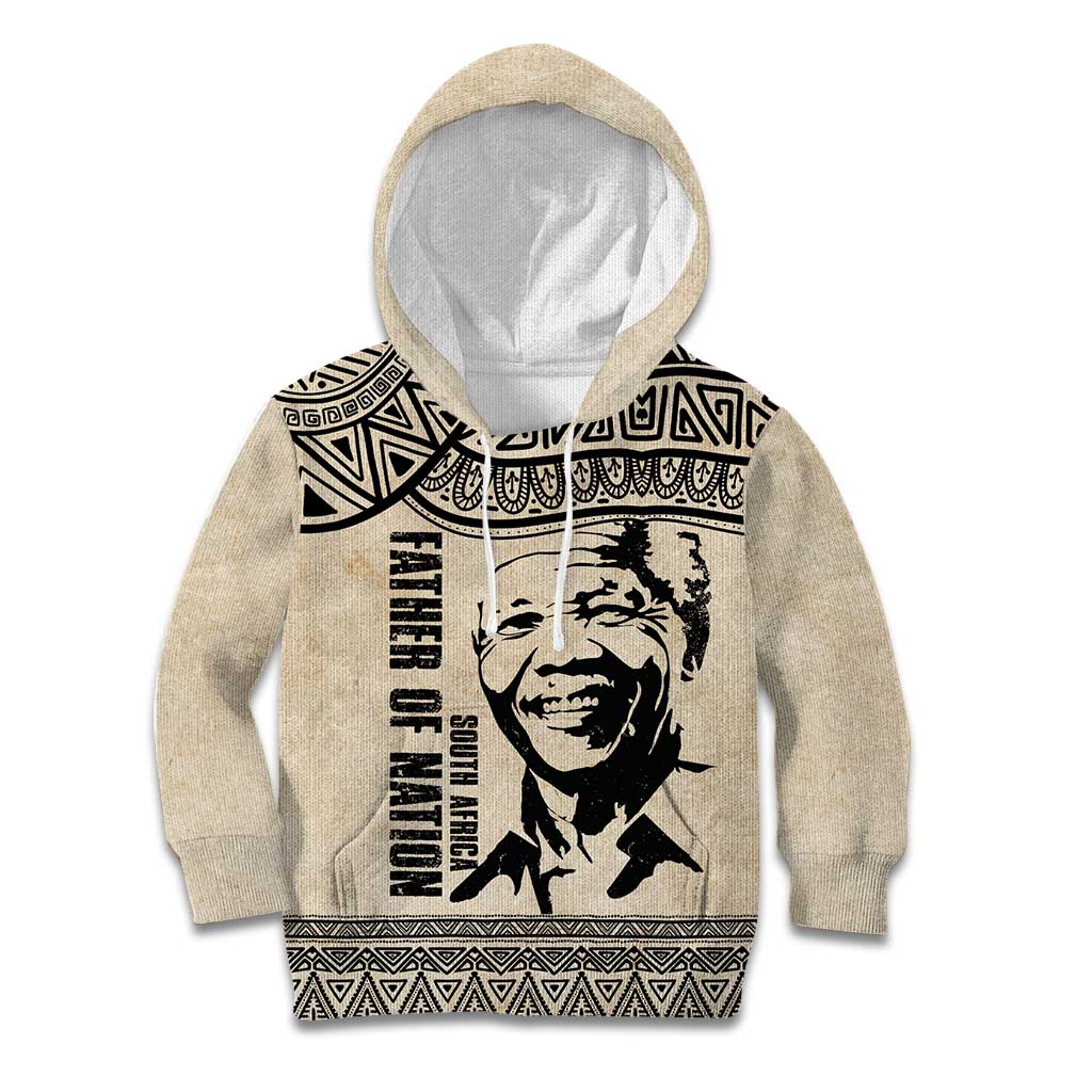 South Africa Nelson Mandela - Father Of Nation Kid Hoodie Vintage African Pattern