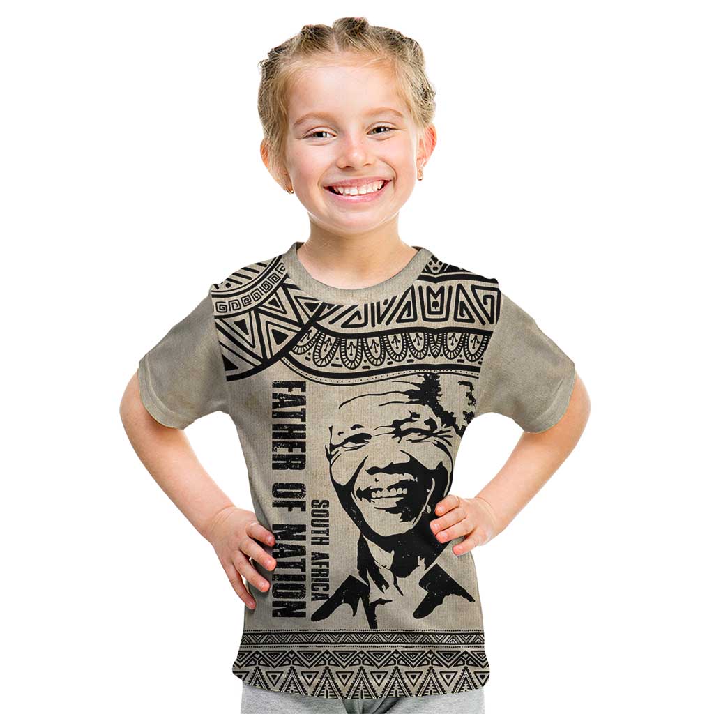 South Africa Nelson Mandela - Father Of Nation Kid T Shirt Vintage African Pattern