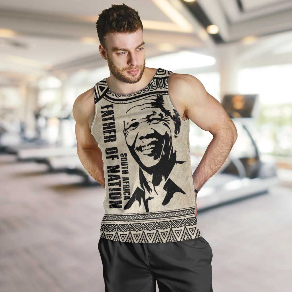 South Africa Nelson Mandela - Father Of Nation Men Tank Top Vintage African Pattern