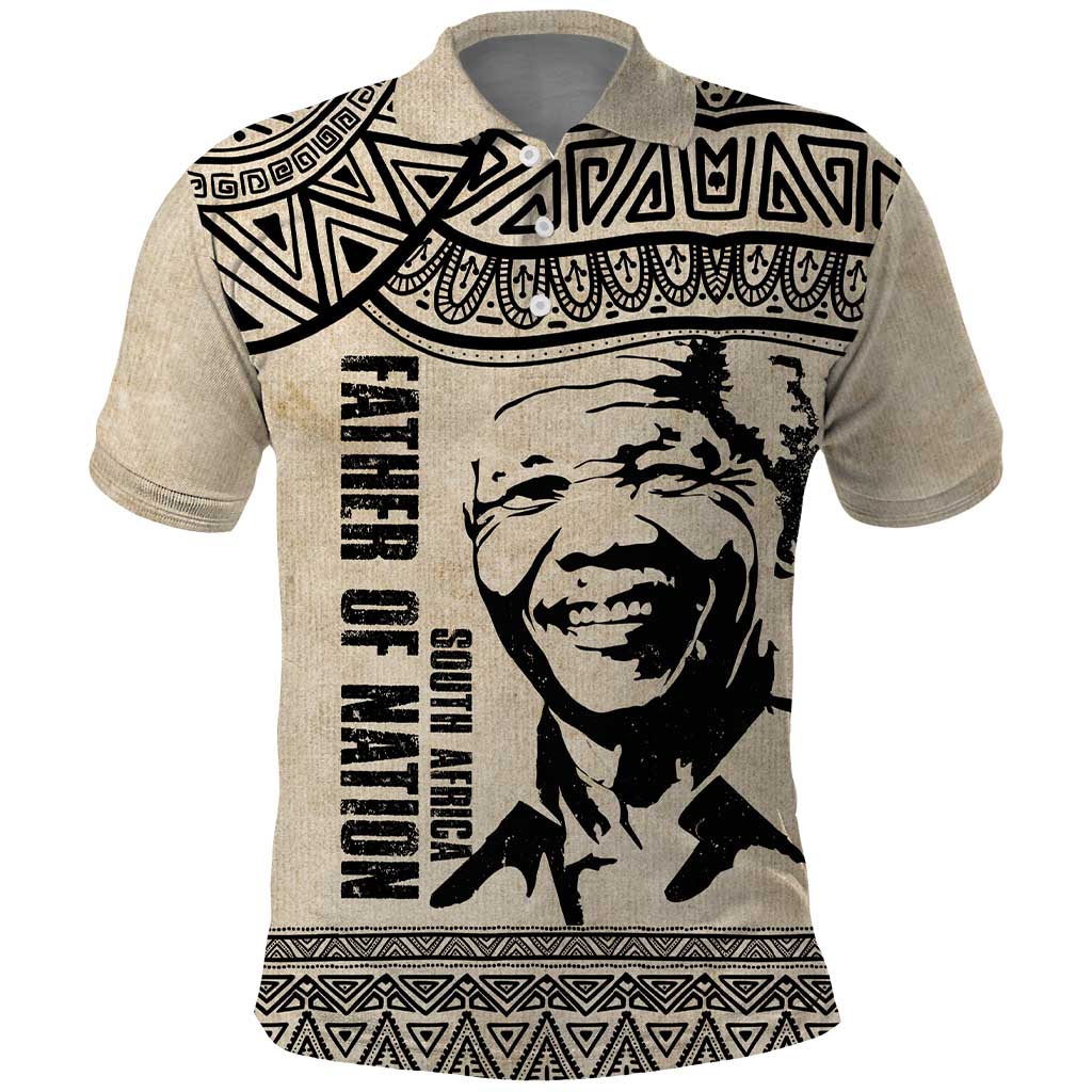 South Africa Nelson Mandela - Father Of Nation Polo Shirt Vintage African Pattern