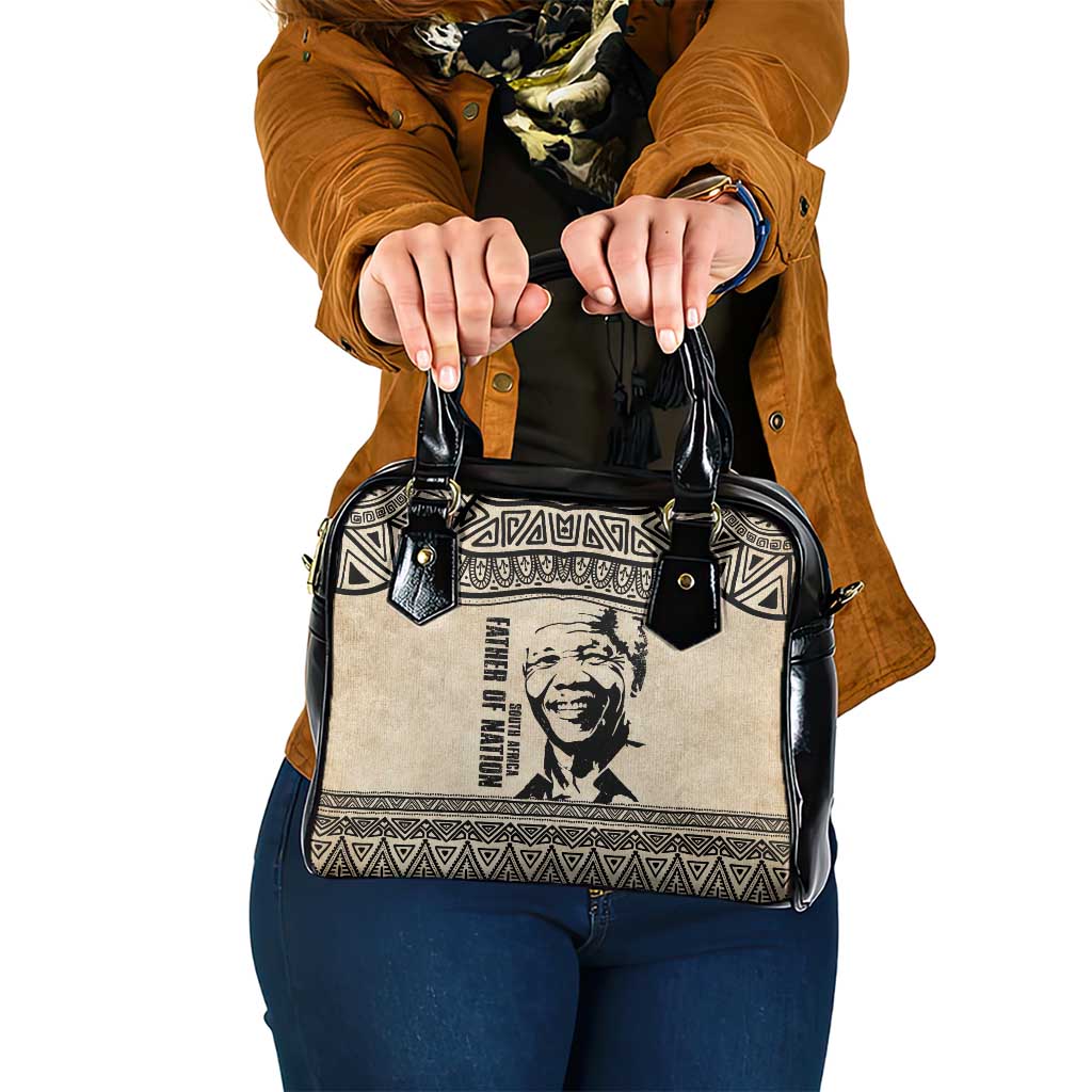 South Africa Nelson Mandela - Father Of Nation Shoulder Handbag Vintage African Pattern