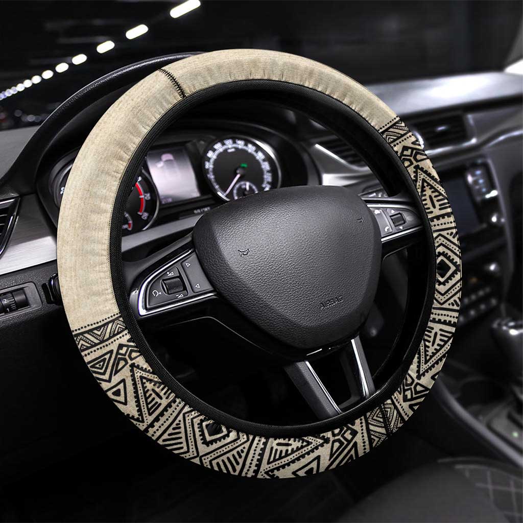 South Africa Nelson Mandela - Father Of Nation Steering Wheel Cover Vintage African Pattern