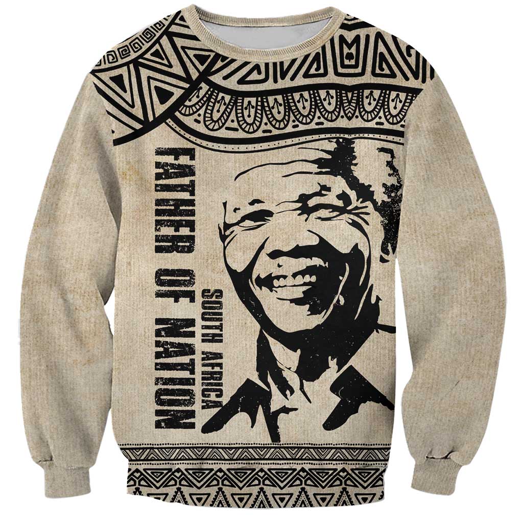 South Africa Nelson Mandela - Father Of Nation Sweatshirt Vintage African Pattern