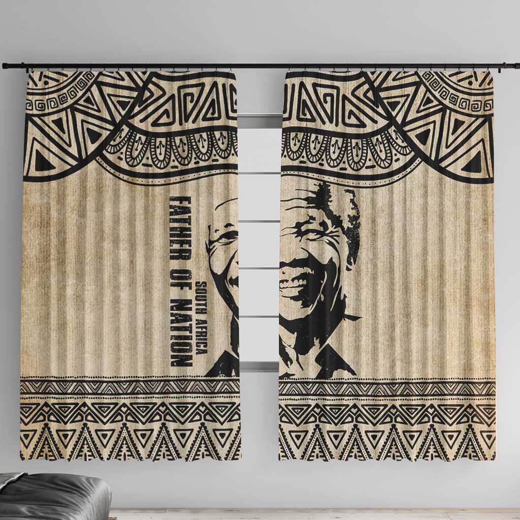 South Africa Nelson Mandela - Father Of Nation Window Curtain Vintage African Pattern