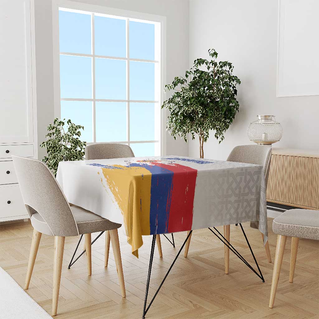 Custom Armenia Football Tablecloth Armenian Map Knot Pattern