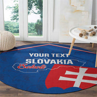 Custom Slovakia Football Round Carpet Come On Sokoli Falcon Pattern