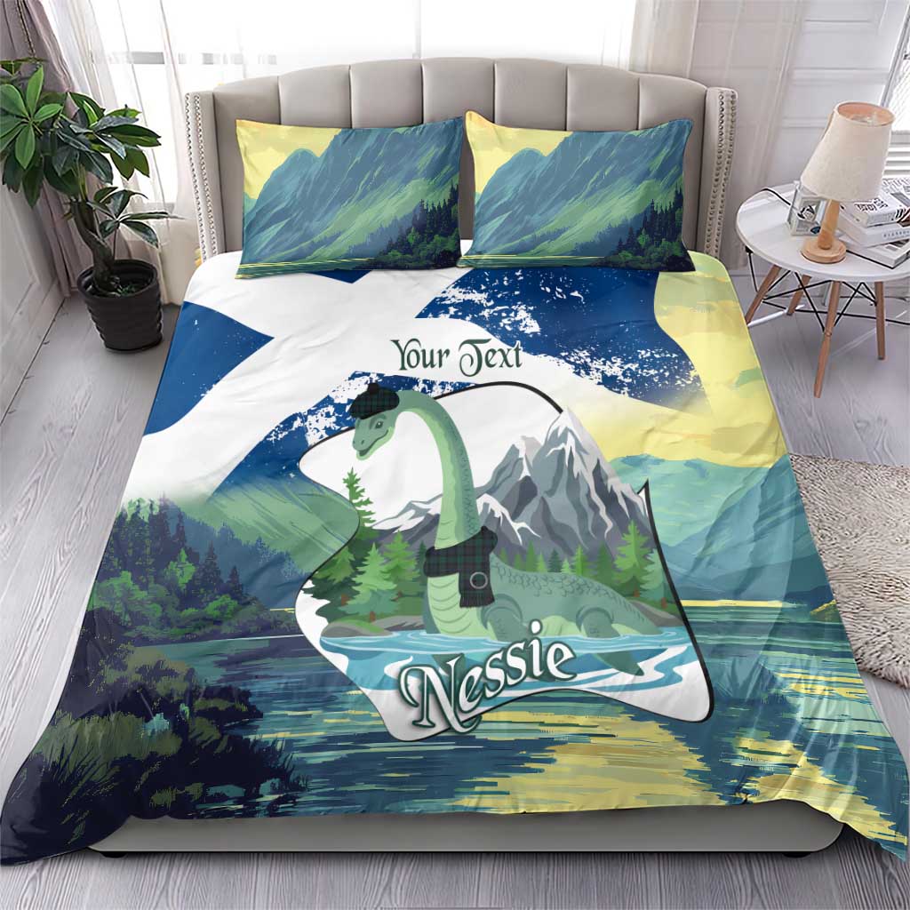 Personalised Nessie Scotland Bedding Set Scottish Folklore Loch Ness Monster
