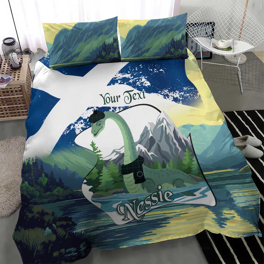 Personalised Nessie Scotland Bedding Set Scottish Folklore Loch Ness Monster