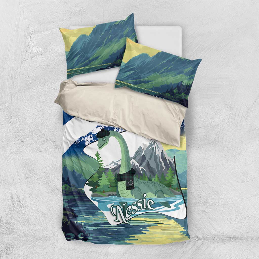 Personalised Nessie Scotland Bedding Set Scottish Folklore Loch Ness Monster