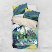 Personalised Nessie Scotland Bedding Set Scottish Folklore Loch Ness Monster