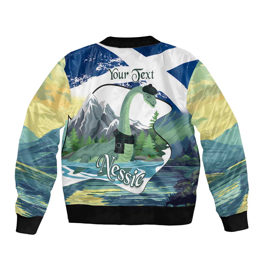 Personalised Nessie Scotland Bomber Jacket Scottish Folklore Loch Ness Monster