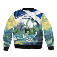 Personalised Nessie Scotland Bomber Jacket Scottish Folklore Loch Ness Monster