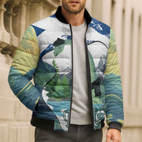 Personalised Nessie Scotland Bomber Puffer Jacket Scottish Folklore Loch Ness Monster
