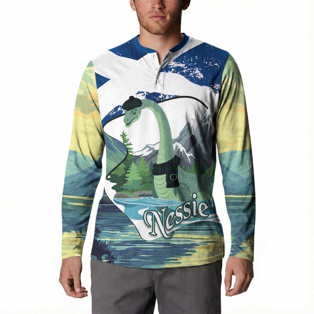 Personalised Nessie Scotland Button Sweatshirt Scottish Folklore Loch Ness Monster