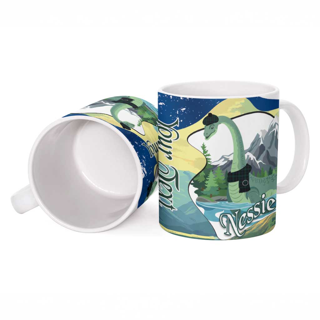Personalised Nessie Scotland Ceramic Mug Scottish Folklore Loch Ness Monster