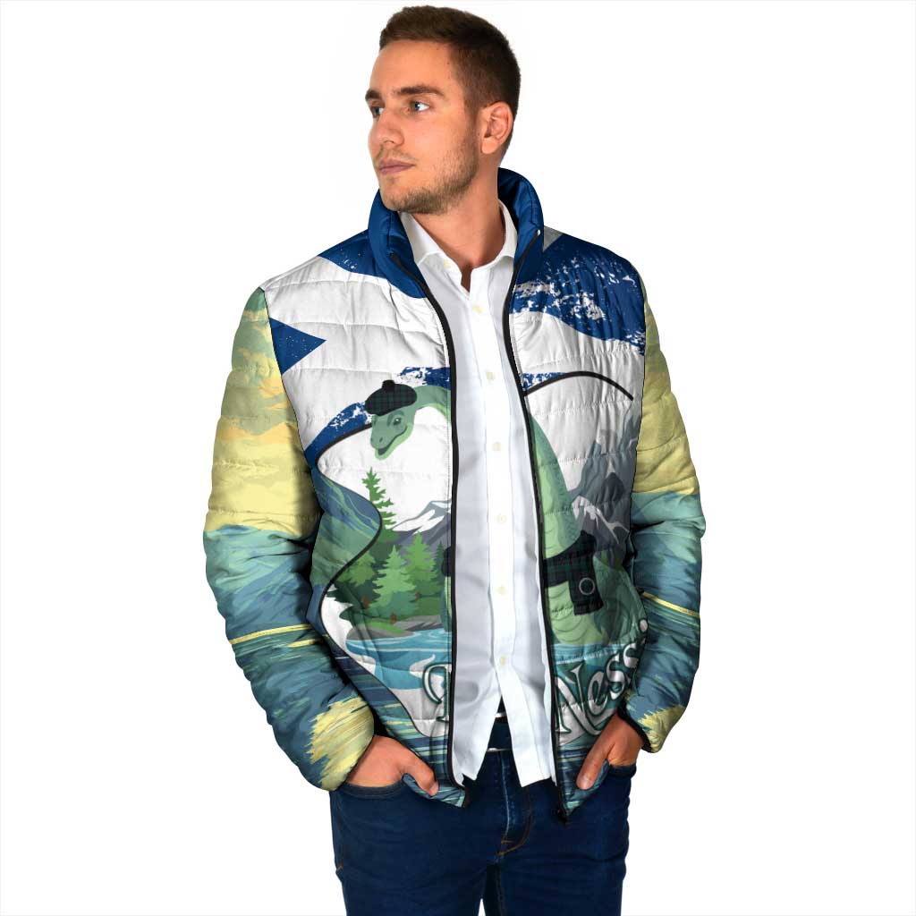 Personalised Nessie Scotland Padded Jacket Scottish Folklore Loch Ness Monster