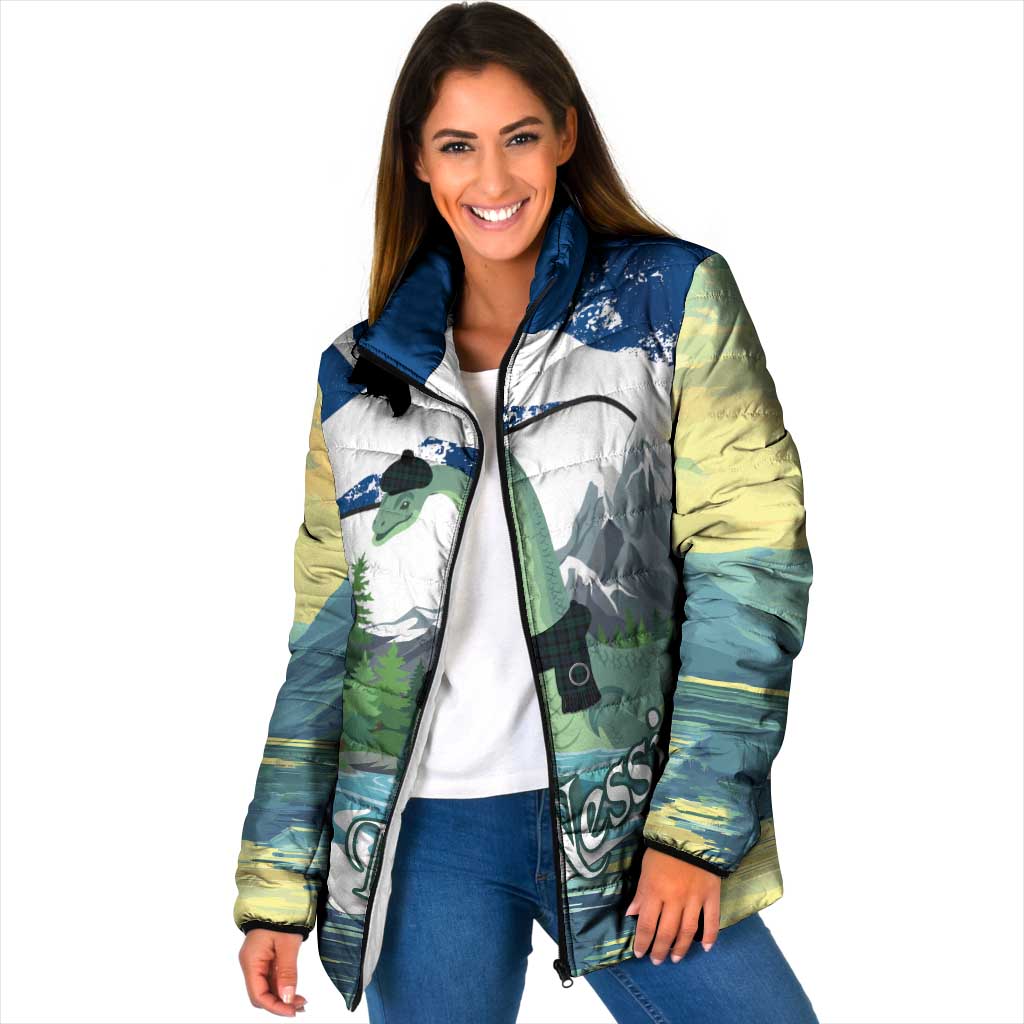 Personalised Nessie Scotland Padded Jacket Scottish Folklore Loch Ness Monster