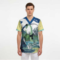 Personalised Nessie Scotland Scrub Top Scottish Folklore Loch Ness Monster