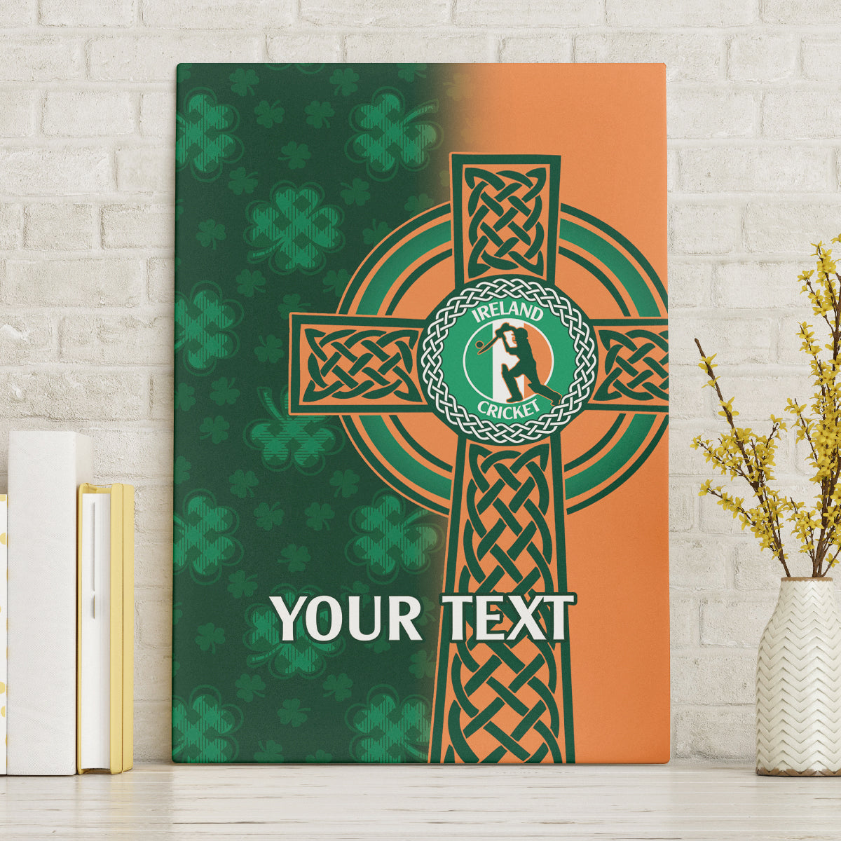 Custom Ireland Cricket Canvas Wall Art 2024 Celtic Shamrock Go Champions - Wonder Print Shop