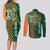 Custom Ireland Cricket Couples Matching Long Sleeve Bodycon Dress and Long Sleeve Button Shirt 2024 Celtic Shamrock Go Champions - Wonder Print Shop