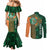 Custom Ireland Cricket Couples Matching Mermaid Dress and Long Sleeve Button Shirt 2024 Celtic Shamrock Go Champions