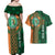 Custom Ireland Cricket Couples Matching Off Shoulder Maxi Dress and Hawaiian Shirt 2024 Celtic Shamrock Go Champions - Wonder Print Shop