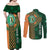 Custom Ireland Cricket Couples Matching Off Shoulder Maxi Dress and Long Sleeve Button Shirt 2024 Celtic Shamrock Go Champions - Wonder Print Shop