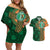 Custom Ireland Cricket Couples Matching Off Shoulder Short Dress and Hawaiian Shirt 2024 Celtic Shamrock Go Champions - Wonder Print Shop