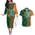 Custom Ireland Cricket Couples Matching Off The Shoulder Long Sleeve Dress and Hawaiian Shirt 2024 Celtic Shamrock Go Champions - Wonder Print Shop