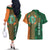 Custom Ireland Cricket Couples Matching Off The Shoulder Long Sleeve Dress and Hawaiian Shirt 2024 Celtic Shamrock Go Champions - Wonder Print Shop