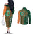 Custom Ireland Cricket Couples Matching Off The Shoulder Long Sleeve Dress and Long Sleeve Button Shirt 2024 Celtic Shamrock Go Champions