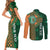 Custom Ireland Cricket Couples Matching Short Sleeve Bodycon Dress and Long Sleeve Button Shirt 2024 Celtic Shamrock Go Champions - Wonder Print Shop