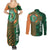 Custom Ireland Cricket Couples Matching Summer Maxi Dress and Long Sleeve Button Shirt 2024 Celtic Shamrock Go Champions - Wonder Print Shop