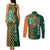 Custom Ireland Cricket Couples Matching Tank Maxi Dress and Long Sleeve Button Shirt 2024 Celtic Shamrock Go Champions - Wonder Print Shop