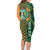 Custom Ireland Cricket Family Matching Long Sleeve Bodycon Dress and Hawaiian Shirt 2024 Celtic Shamrock Go Champions - Wonder Print Shop