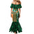 Custom Ireland Cricket Family Matching Mermaid Dress and Hawaiian Shirt 2024 Celtic Shamrock Go Champions - Wonder Print Shop