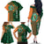 Custom Ireland Cricket Family Matching Off The Shoulder Long Sleeve Dress and Hawaiian Shirt 2024 Celtic Shamrock Go Champions - Wonder Print Shop