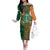 Custom Ireland Cricket Family Matching Off The Shoulder Long Sleeve Dress and Hawaiian Shirt 2024 Celtic Shamrock Go Champions - Wonder Print Shop