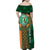 Custom Ireland Cricket Family Matching Off Shoulder Maxi Dress and Hawaiian Shirt 2024 Celtic Shamrock Go Champions - Wonder Print Shop