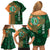 Custom Ireland Cricket Family Matching Off Shoulder Short Dress and Hawaiian Shirt 2024 Celtic Shamrock Go Champions - Wonder Print Shop