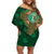 Custom Ireland Cricket Family Matching Off Shoulder Short Dress and Hawaiian Shirt 2024 Celtic Shamrock Go Champions - Wonder Print Shop