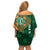 Custom Ireland Cricket Family Matching Off Shoulder Short Dress and Hawaiian Shirt 2024 Celtic Shamrock Go Champions - Wonder Print Shop