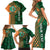 Custom Ireland Cricket Family Matching Short Sleeve Bodycon Dress and Hawaiian Shirt 2024 Celtic Shamrock Go Champions - Wonder Print Shop