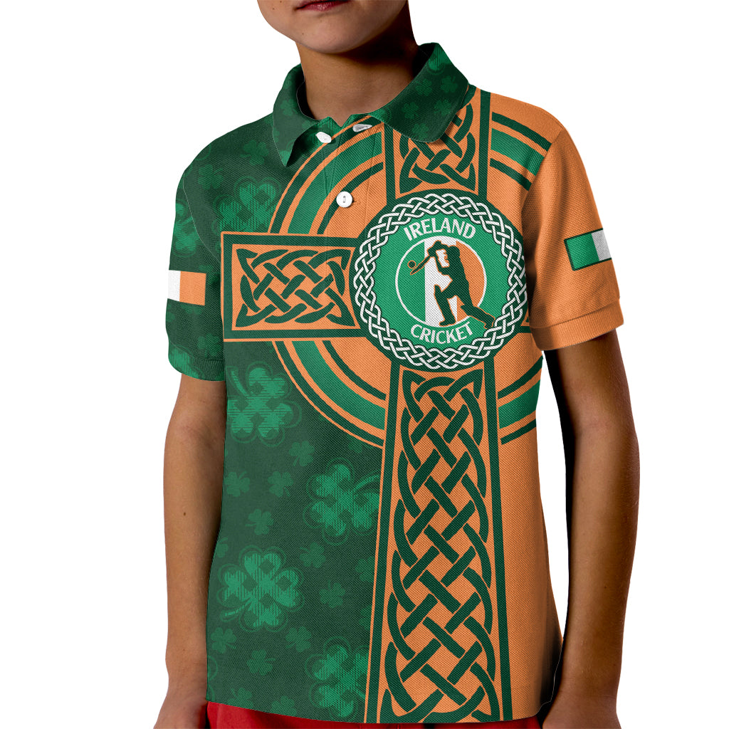 Custom Ireland Cricket Kid Polo Shirt 2024 Celtic Shamrock Go Champions - Wonder Print Shop