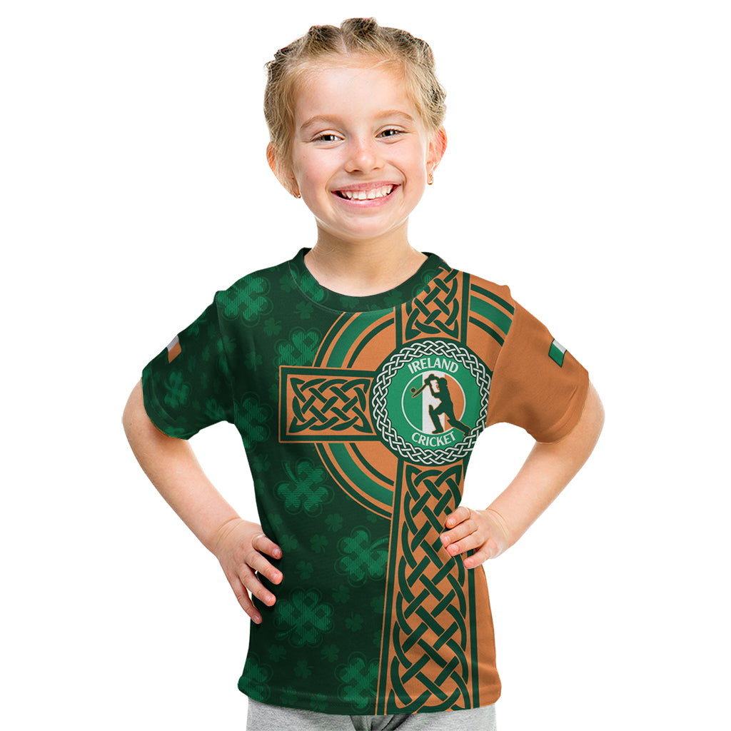 Custom Ireland Cricket Kid T Shirt 2024 Celtic Shamrock Go Champions - Wonder Print Shop