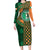 Custom Ireland Cricket Long Sleeve Bodycon Dress 2024 Celtic Shamrock Go Champions - Wonder Print Shop