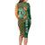 Custom Ireland Cricket Long Sleeve Bodycon Dress 2024 Celtic Shamrock Go Champions - Wonder Print Shop