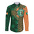 Custom Ireland Cricket Long Sleeve Button Shirt 2024 Celtic Shamrock Go Champions - Wonder Print Shop