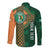 Custom Ireland Cricket Long Sleeve Button Shirt 2024 Celtic Shamrock Go Champions - Wonder Print Shop